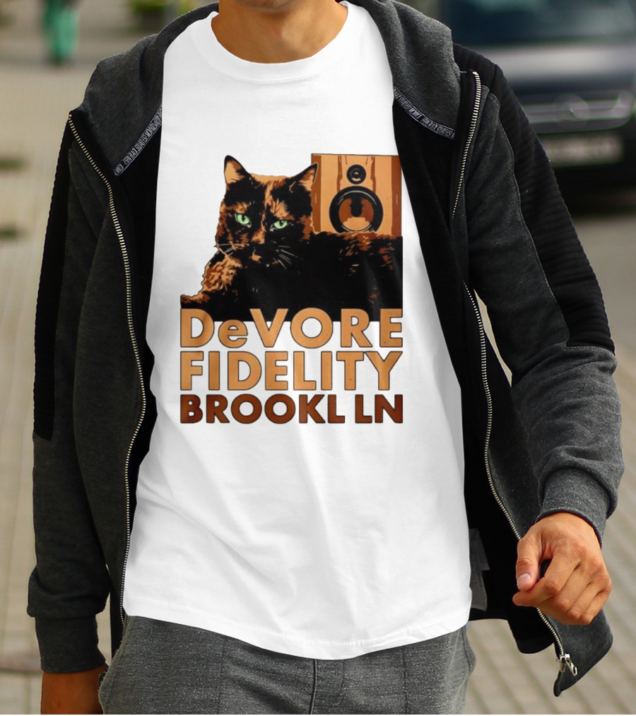 DeVore Fidelity Brooklyn Cat Speaker T-Shirt