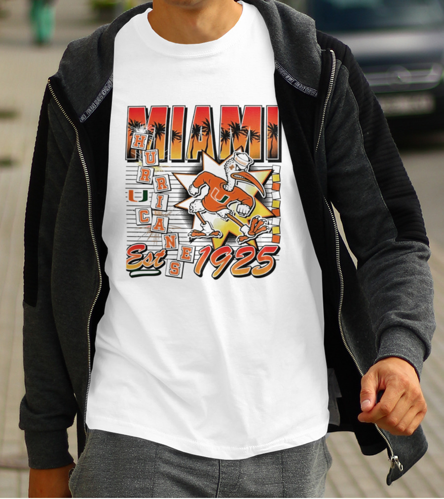 Miami Hurricanes Est 1925 Vintage Burst U Logo Ducks T-Shirt