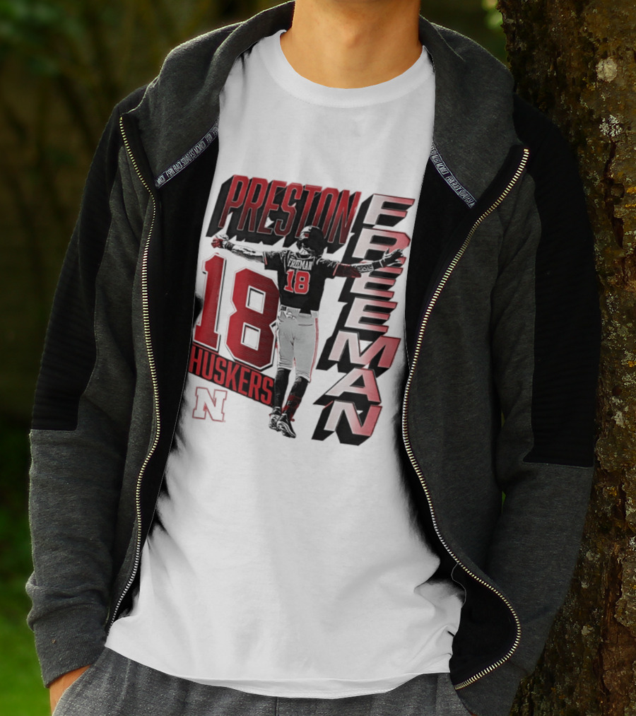 Preston Freeman 18 Huskers Nebraska Football Player T-Shirt