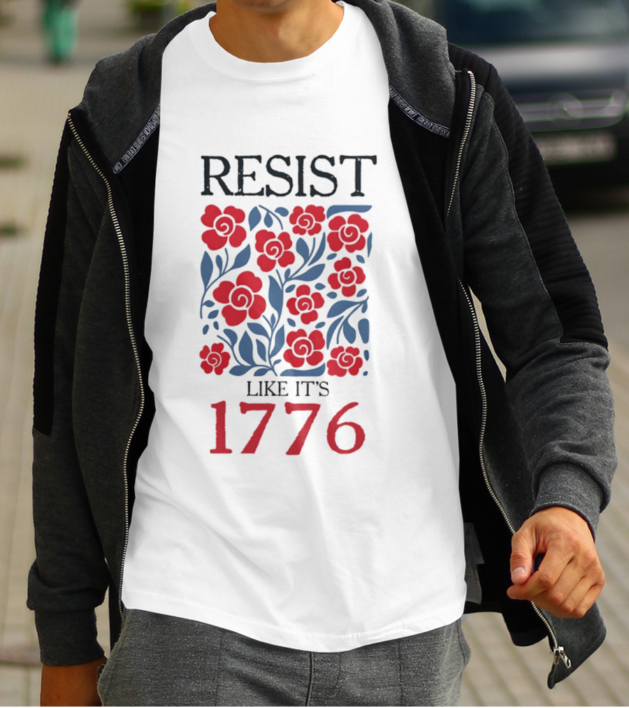 Resist Like It's 1776 Red Flowers T-Shirt