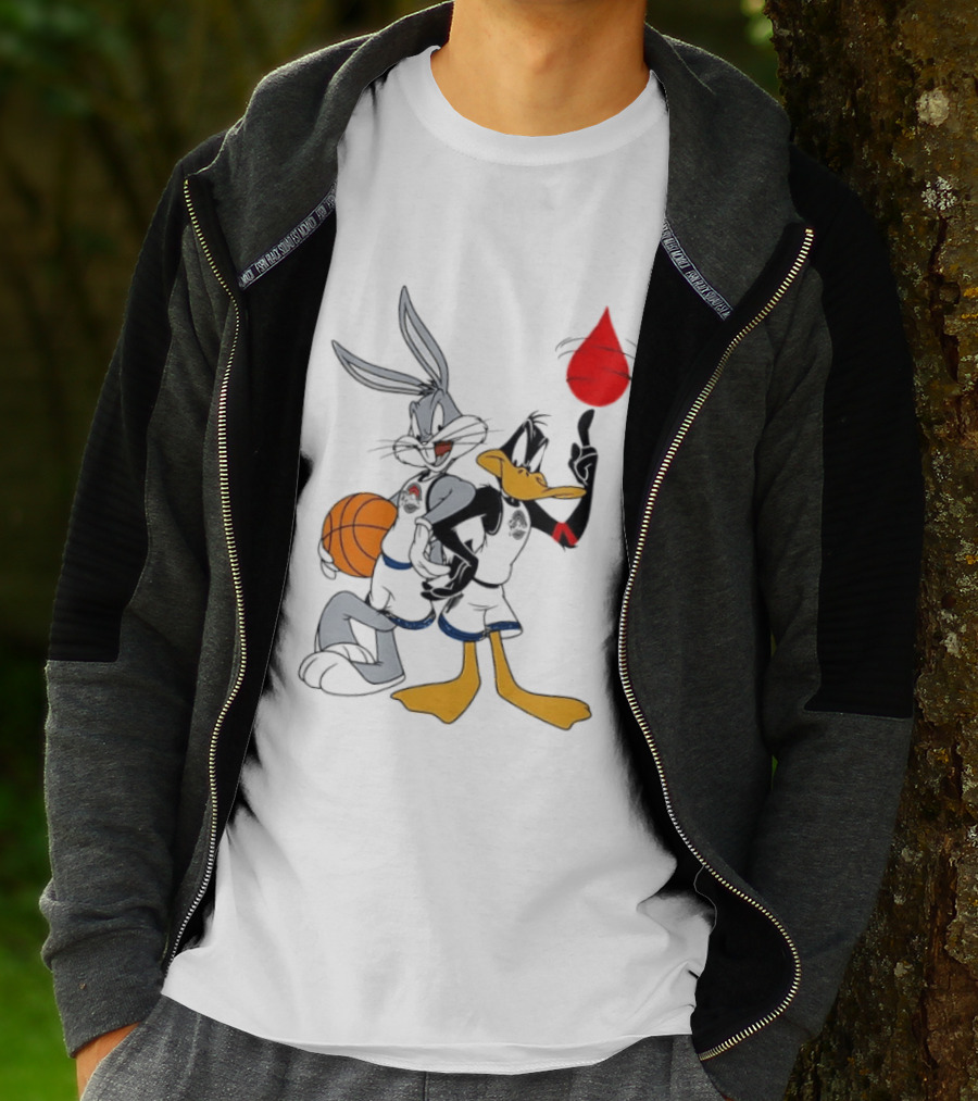 Looney Tunes Bugs Bunny Daffy Duck Tune Squad Basketball Spin T-Shirt