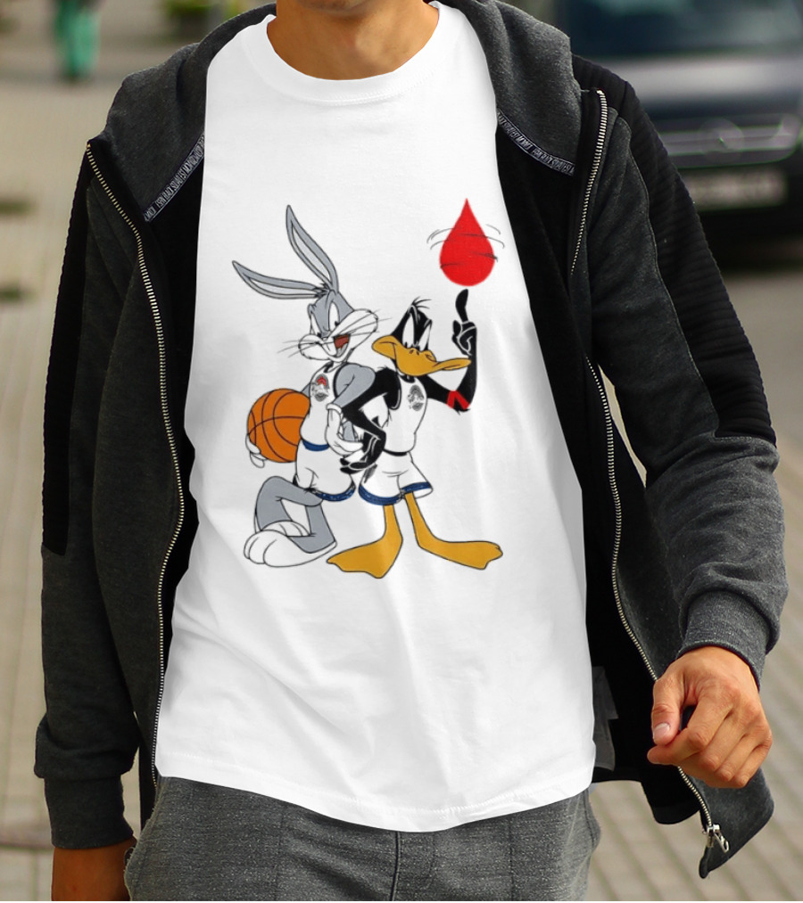 Looney Tunes Bugs Bunny Daffy Duck Tune Squad Basketball Spin T-Shirt