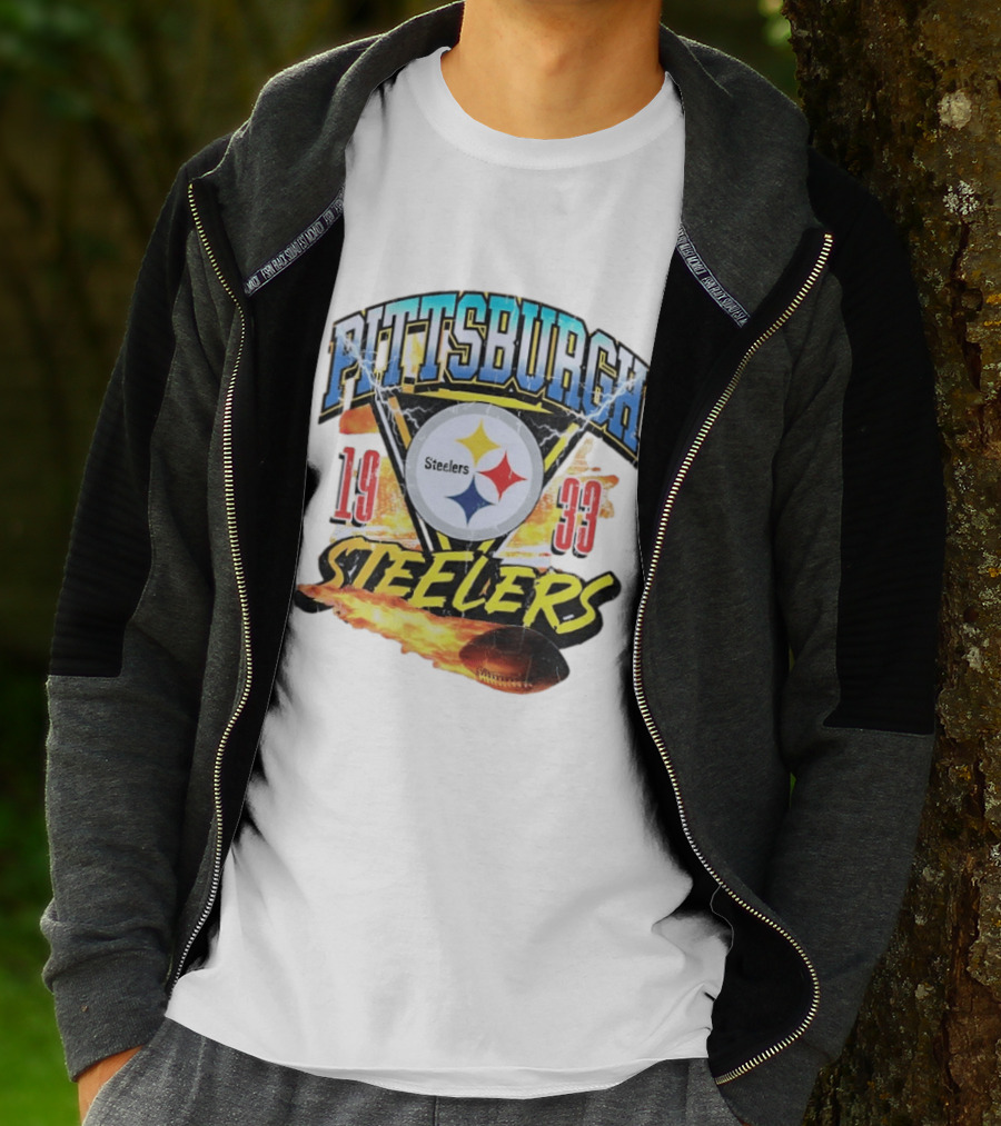 Pittsburgh Steelers 1933 Football Flame T-Shirt