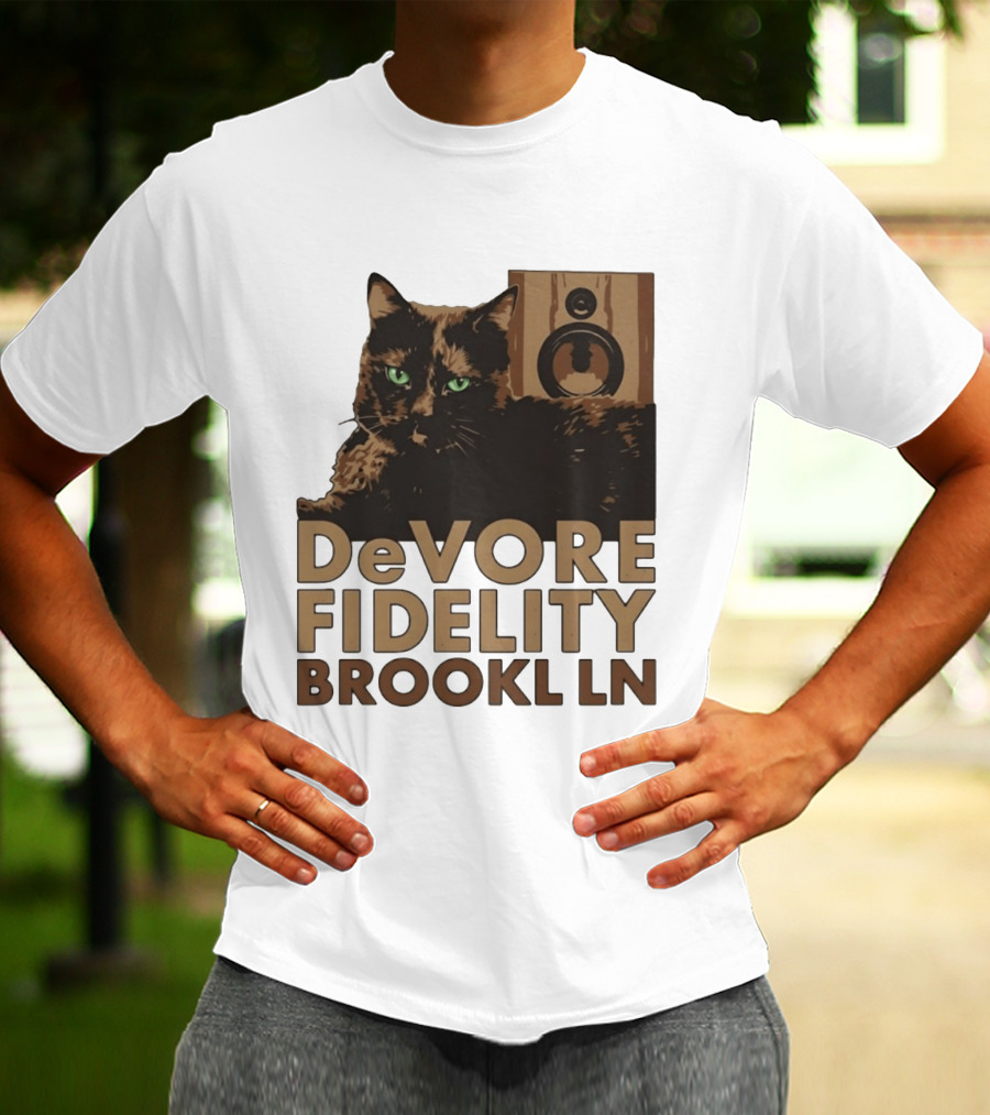 DeVore Fidelity Brooklyn LN Cat Speaker T-Shirt