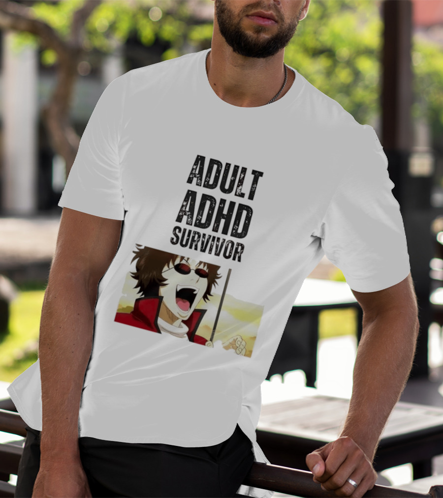 Sakamoto Tatsuma Anime Character Adult ADHD Survivor T-Shirt