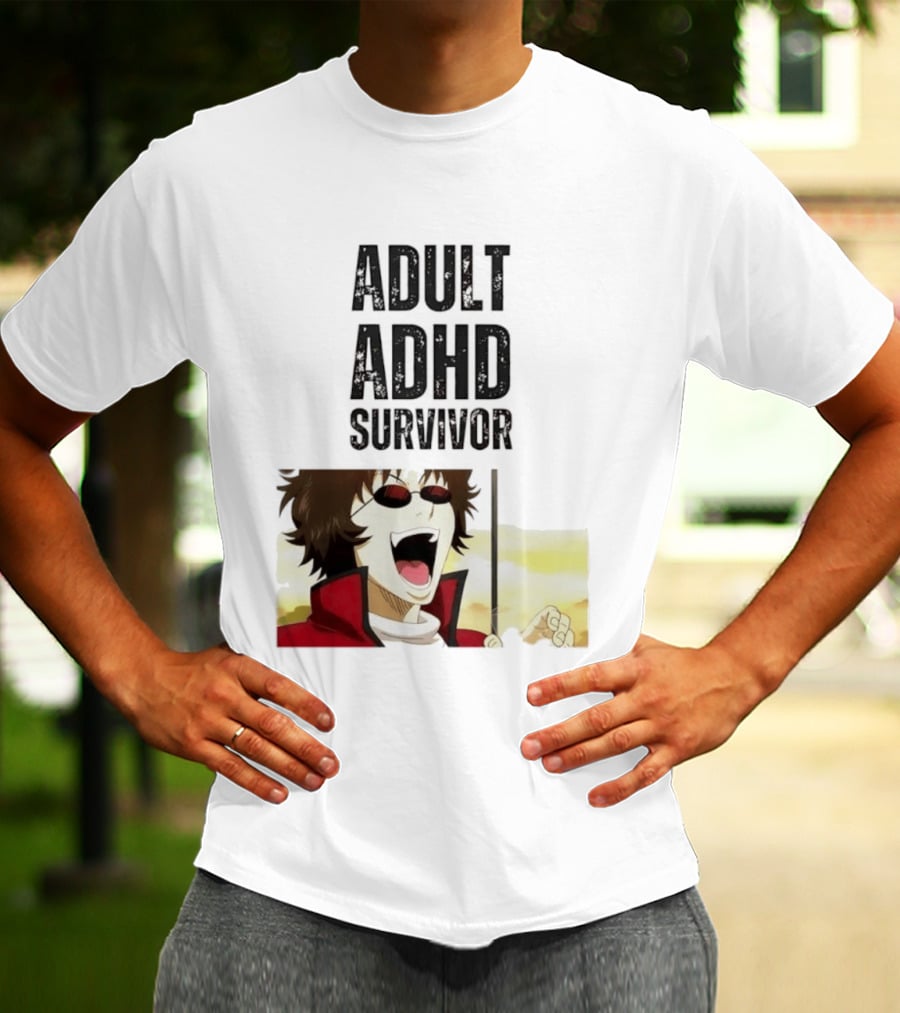 Sakamoto Tatsuma Anime Character Adult ADHD Survivor T-Shirt