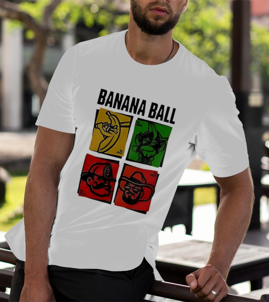 Savannah Bananas Baseball Banana Ball Colorful Character Blocks T-Shirt