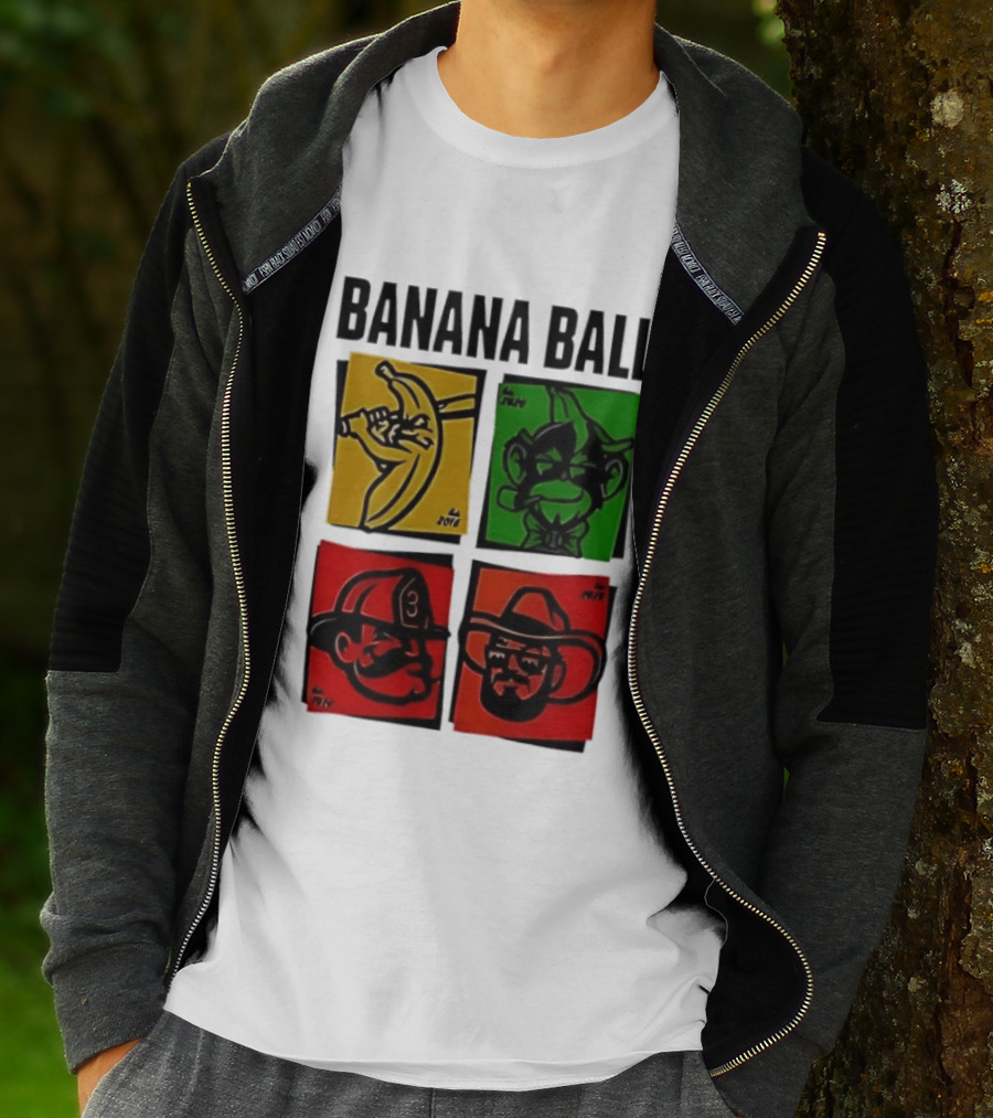 Savannah Bananas Baseball Banana Ball Colorful Character Blocks T-Shirt