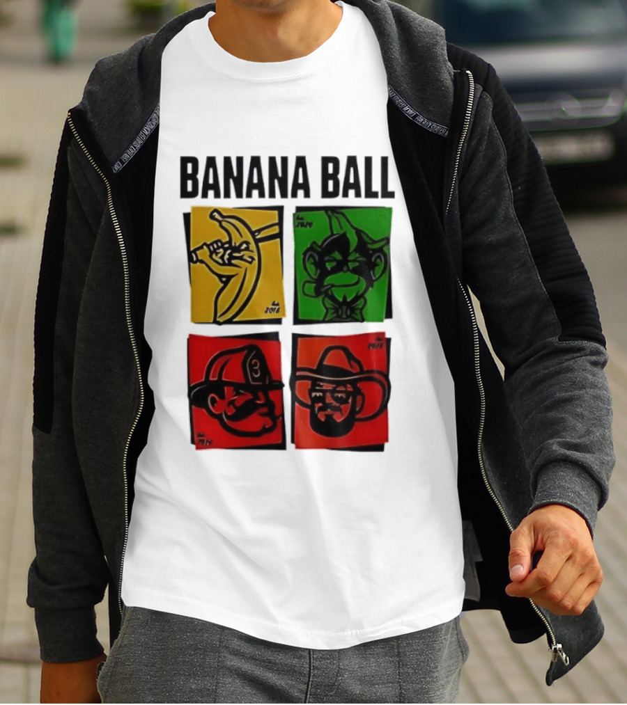 Savannah Bananas Baseball Banana Ball Colorful Character Blocks T-Shirt