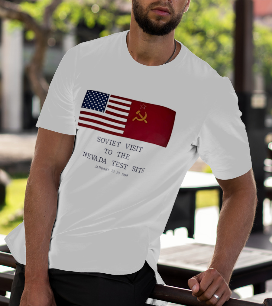 Soviet Visit To The Nevada Test Site January 28 1988 Flag T-Shirt