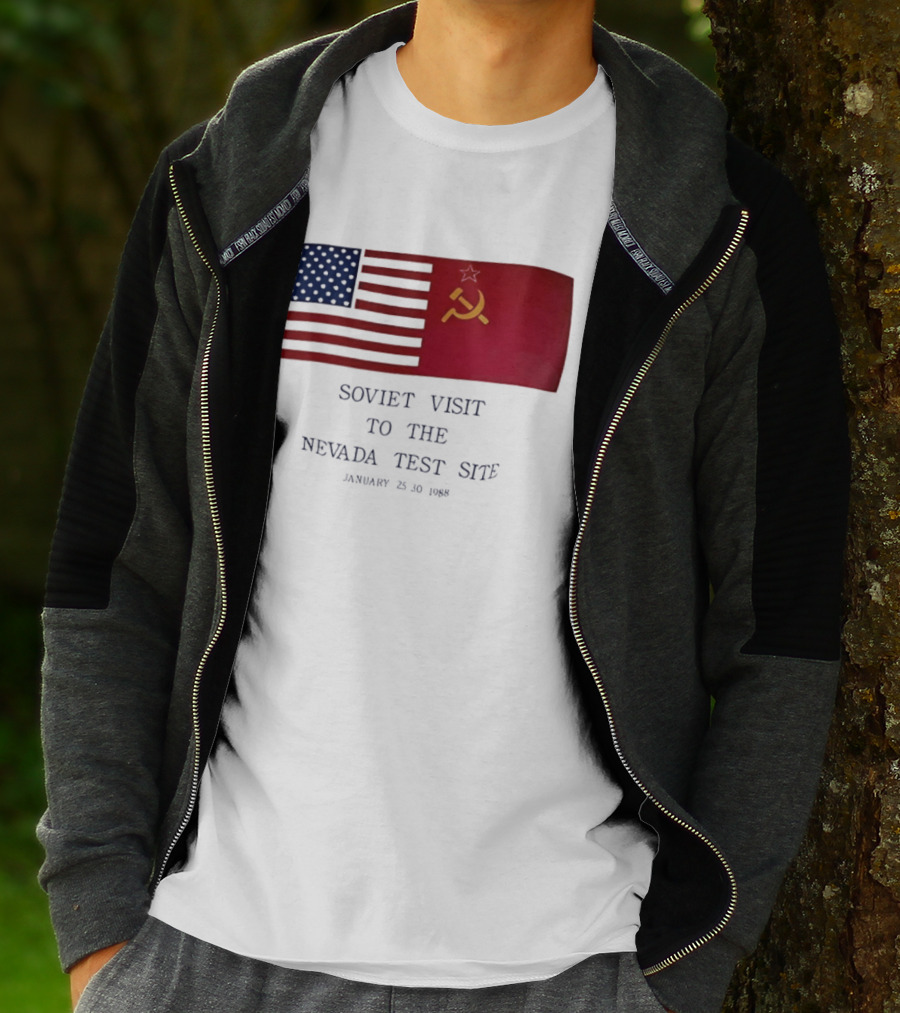 Soviet Visit To The Nevada Test Site January 28 1988 Flag T-Shirt