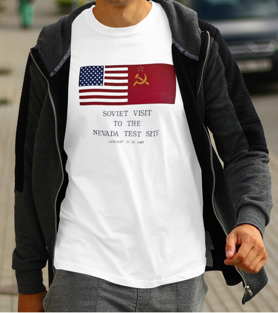 Soviet Visit To The Nevada Test Site January 28 1988 Flag T-Shirt