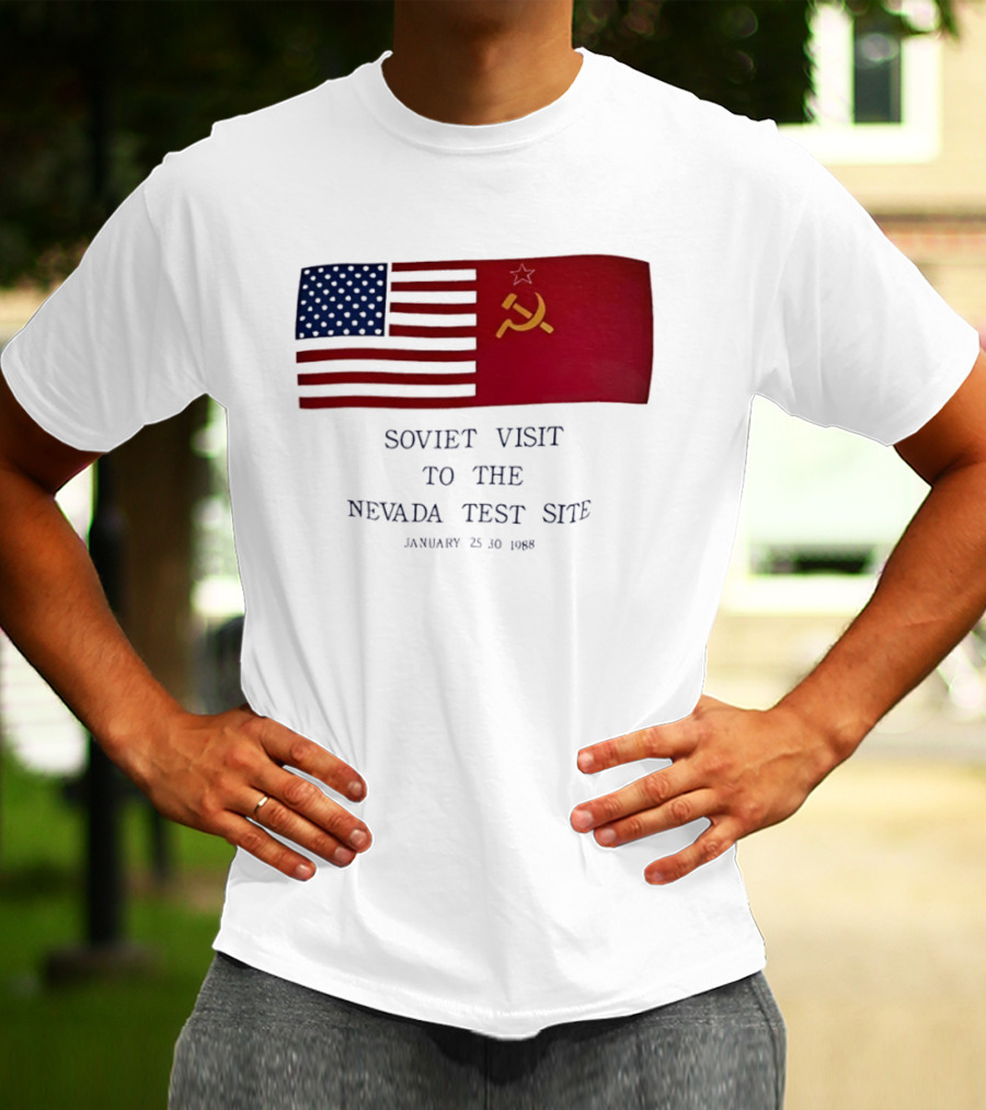 Soviet Visit To The Nevada Test Site January 28 1988 Flag T-Shirt