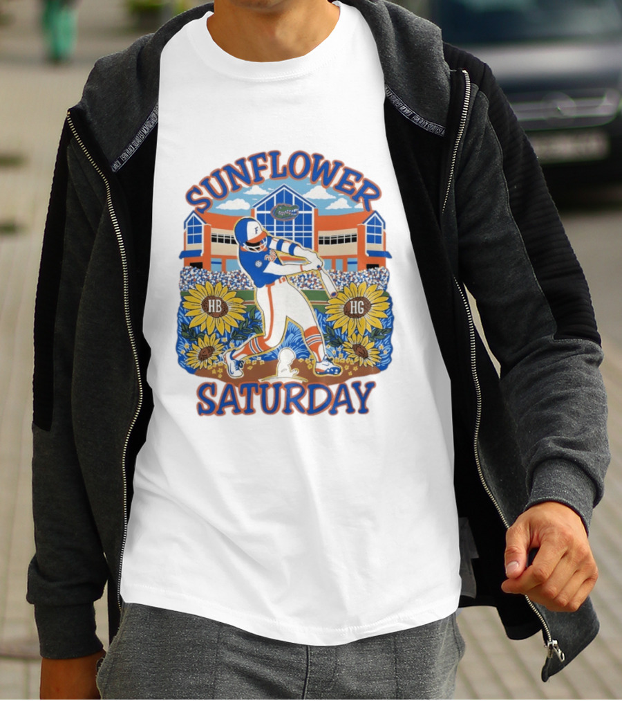 Florida Gators Sunflower Baseball Saturday T-Shirt