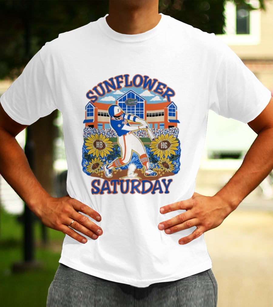 Florida Gators Sunflower Baseball Saturday T-Shirt