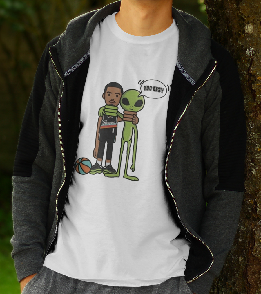 Too Easy Victor Wembanyama Hooping Alien San Antonio Spurs NBA Basketball T-Shirt