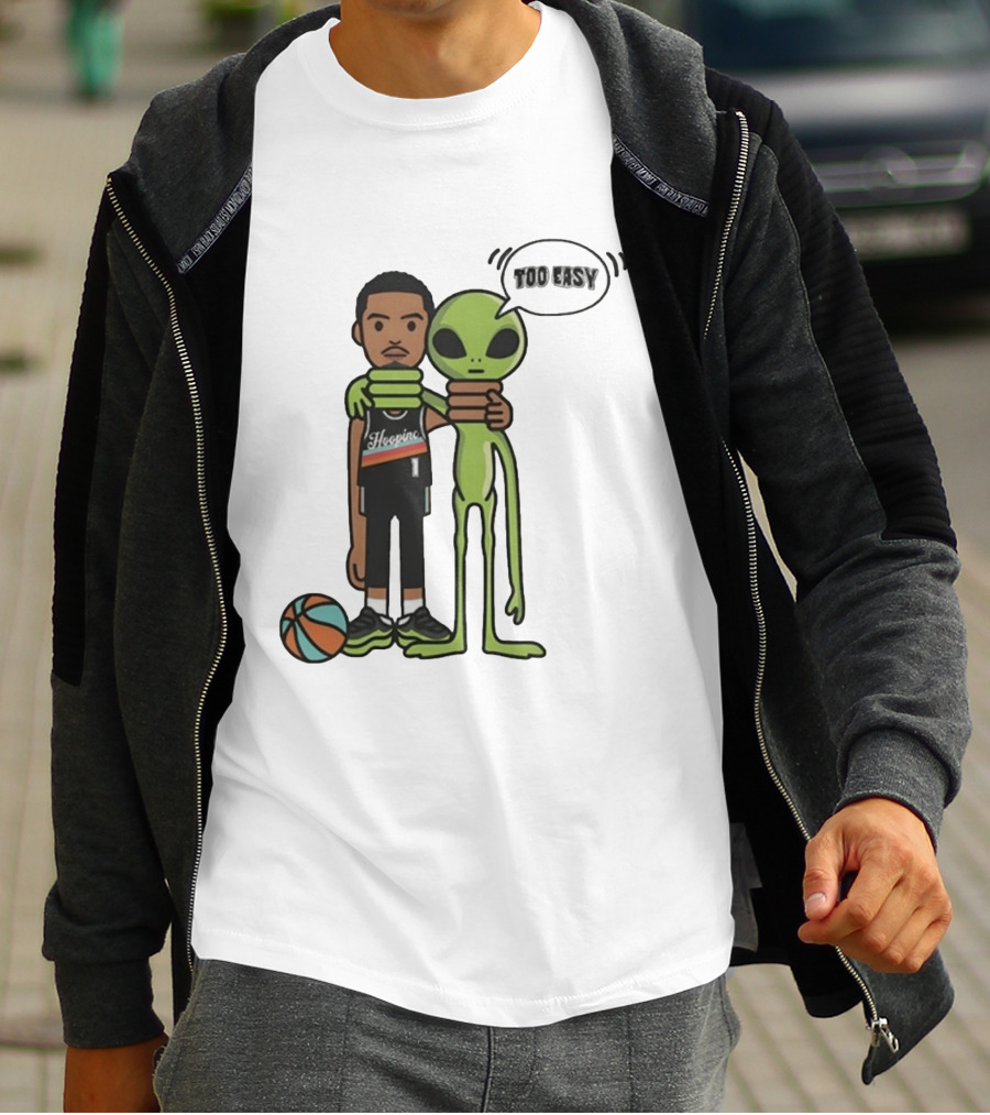 Too Easy Victor Wembanyama Hooping Alien San Antonio Spurs NBA Basketball T-Shirt