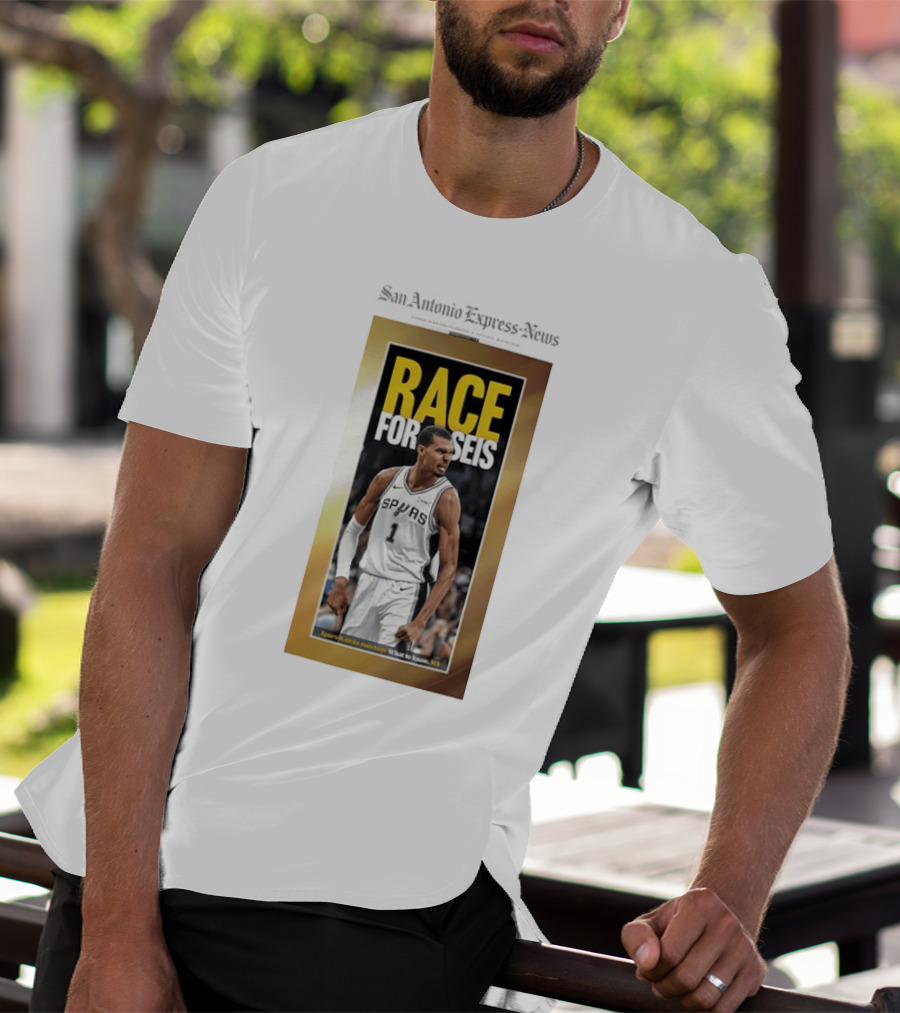 San Antonio Express News Victor Wembanyama Spurs Race For Seis Basketball T-Shirt