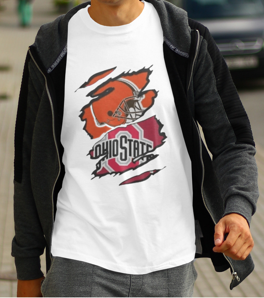 Cleveland Browns Ohio State University Split T-Shirt