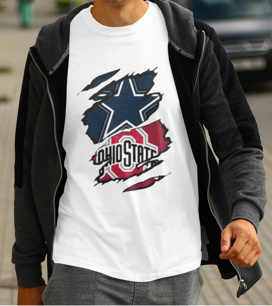 Dallas Cowboys Ohio State Buckeyes Men's Dual Rip T-Shirt