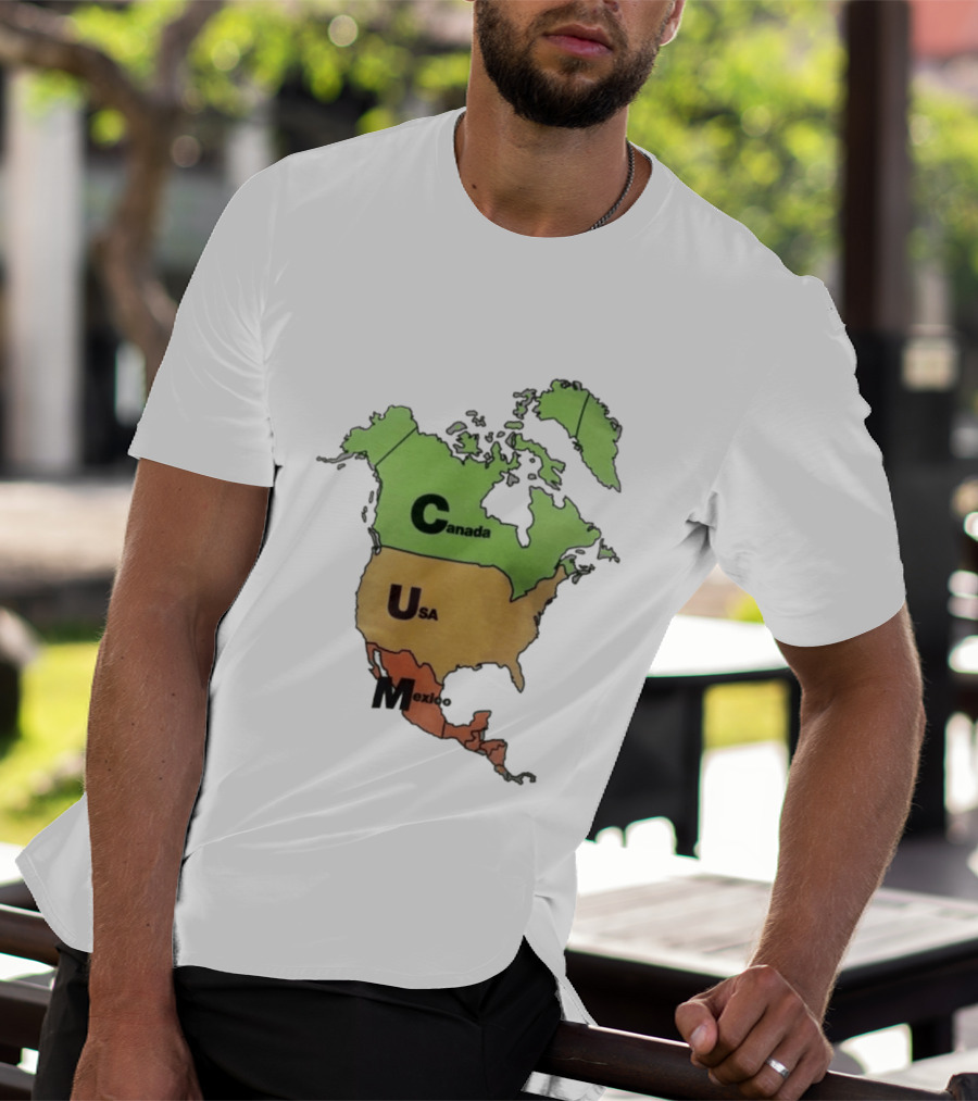 North America Map Canada USA Mexico Geography Continent Country T-Shirt