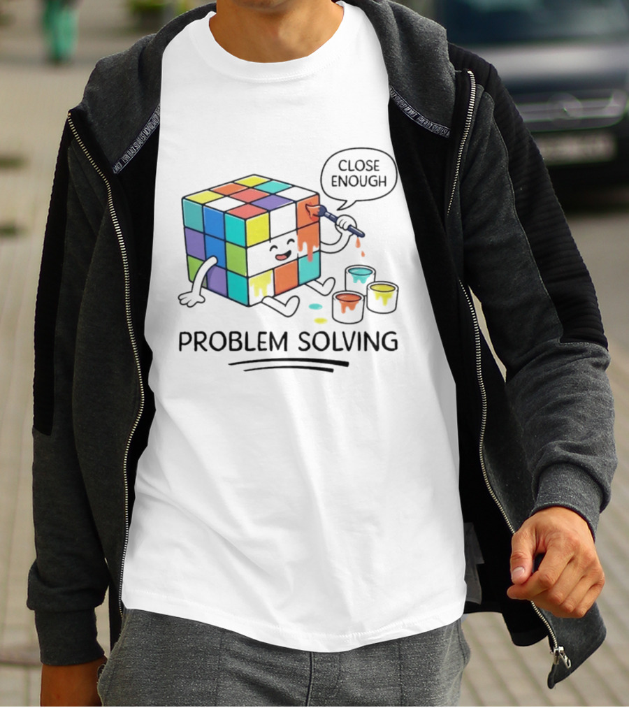 Problem Solving Close Enough Rubiks Cube Puzzle Logic Toy T-Shirt