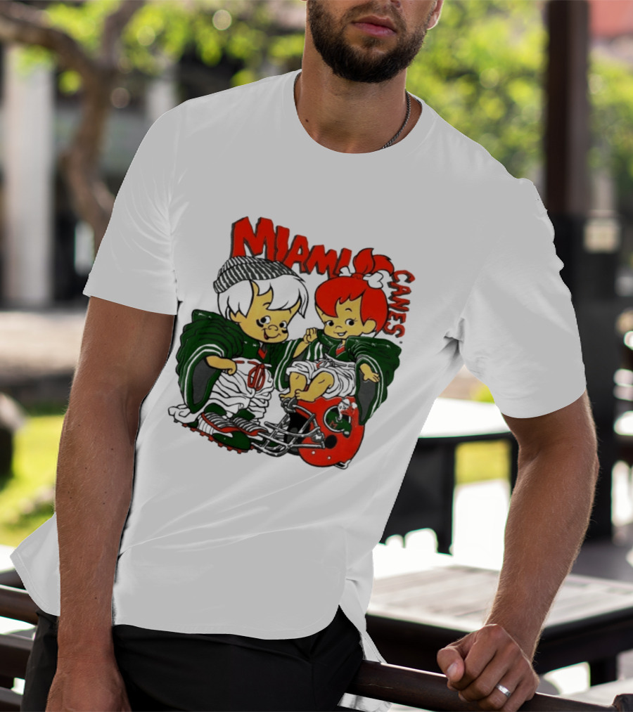 Miami Hurricanes MIAMI CANES Pebbles Bamm Bamm Flintstones NCAA T-Shirt