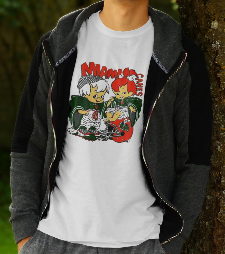 Miami Hurricanes MIAMI CANES Pebbles Bamm Bamm Flintstones NCAA T-Shirt