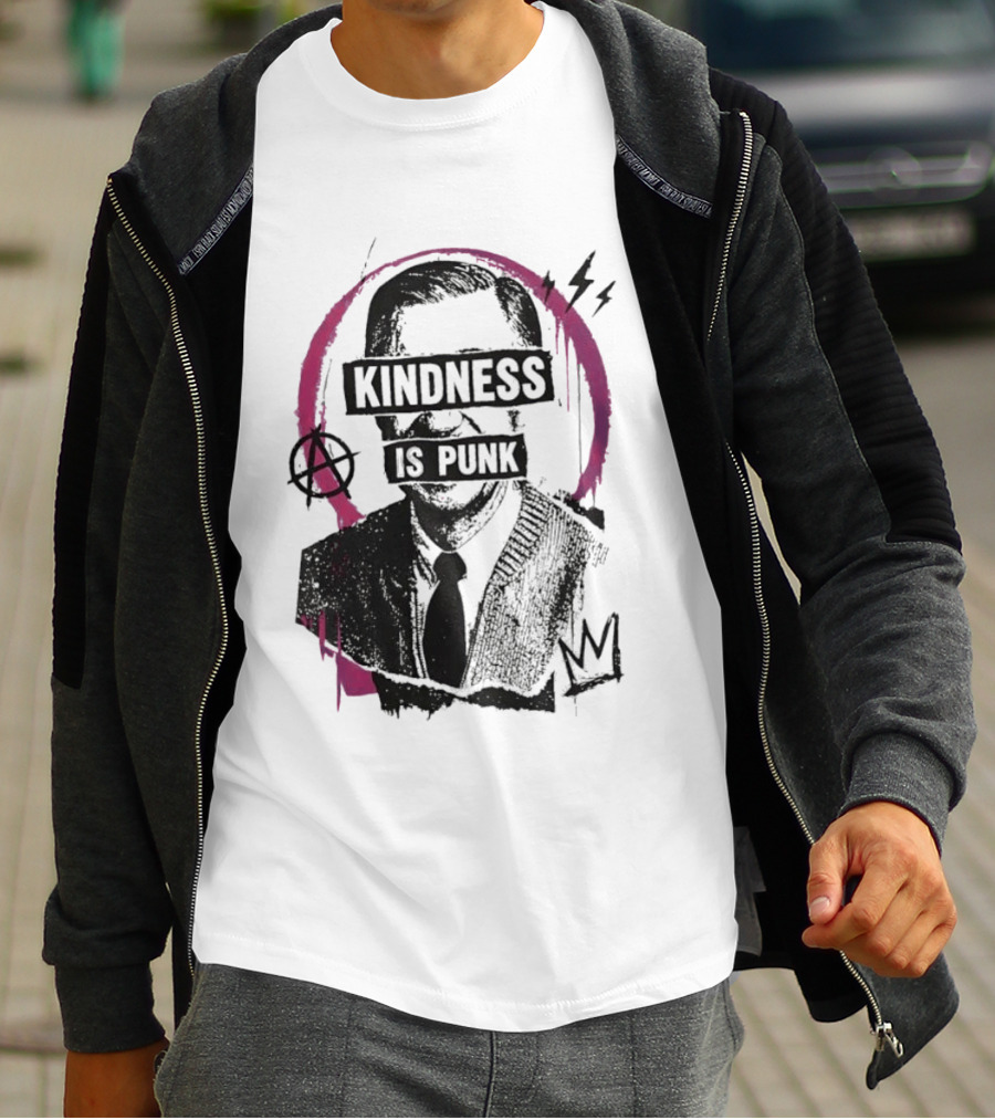 Fred Rogers Kindness Is Punk Anarchy Crown Lightning Bolt T-Shirt