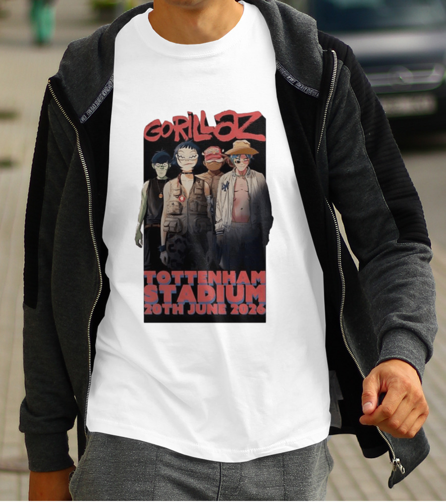 Gorillaz 2026 Tottenham Stadium London Concert 20th June T-Shirt