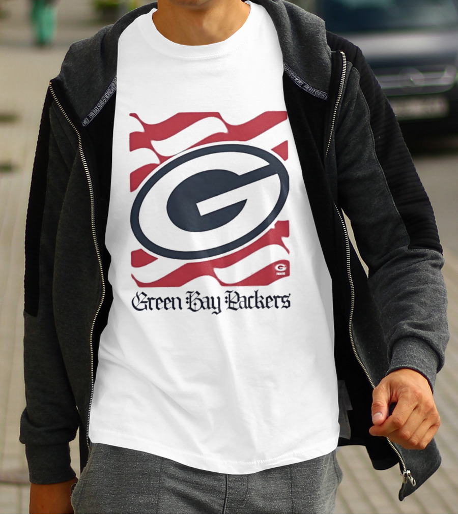 Green Bay Packers G American Flag Design Football Packers T-Shirt