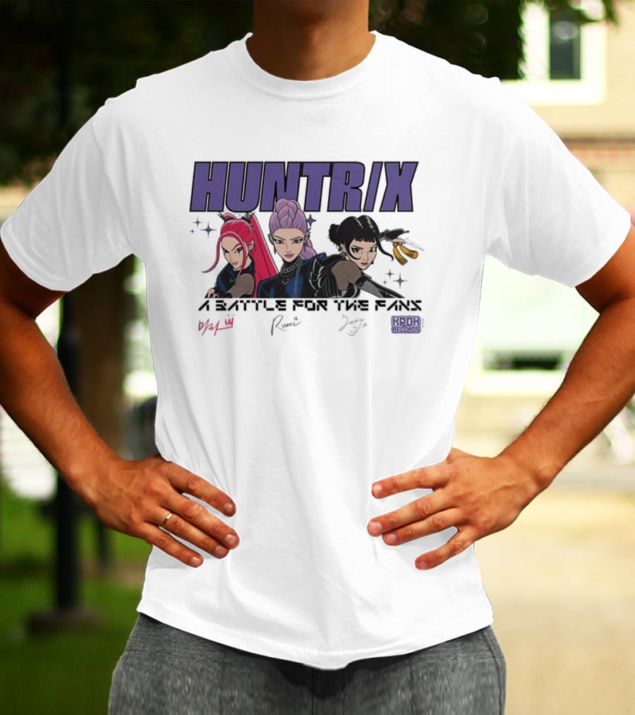 Huntrix A Battle For The Fans KPDH Records Rumi Zoey Jamalynn T-Shirt
