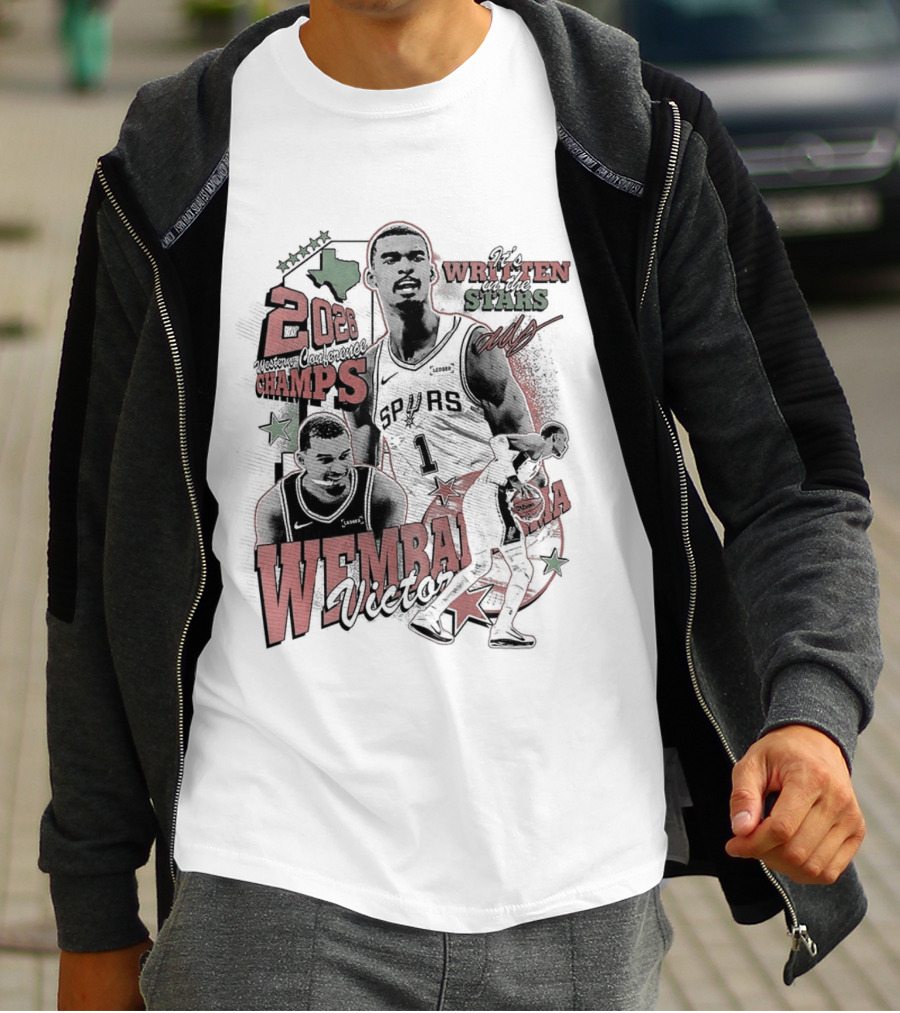 It's Written In The Stars Alien Victor Wembanyama 2026 Champs San Antonio Spurs NBA T-Shirt