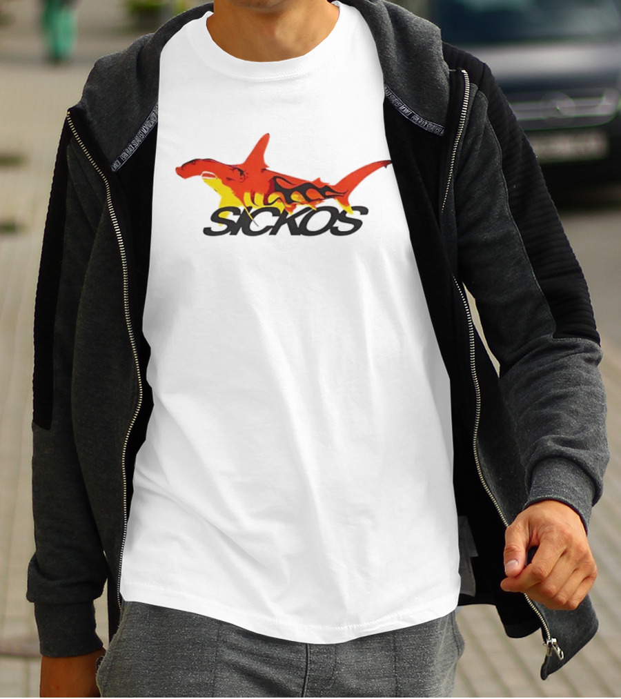 Sickos Hammerhead Shark Est 2021 Hood River OR Cotton Ocean Predator T-Shirt