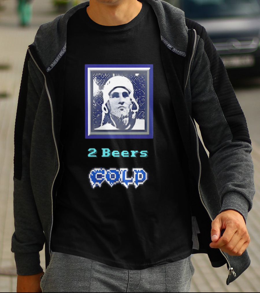 2 Beers Cold NHL Hockey Legend Portrait Ice Print T-Shirt