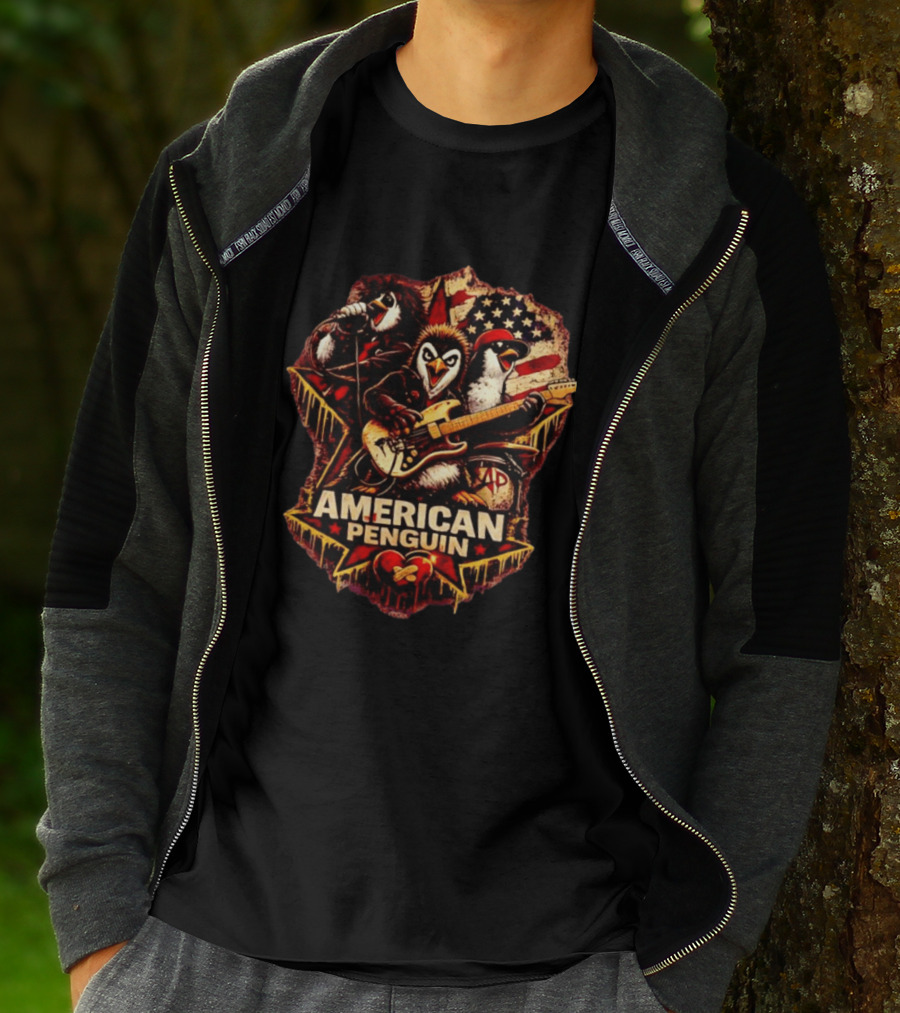 American Penguin Rock Band Stars And Stripes T-Shirt