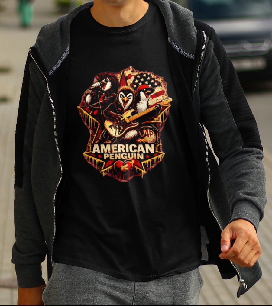 American Penguin Rock Band Stars And Stripes T-Shirt