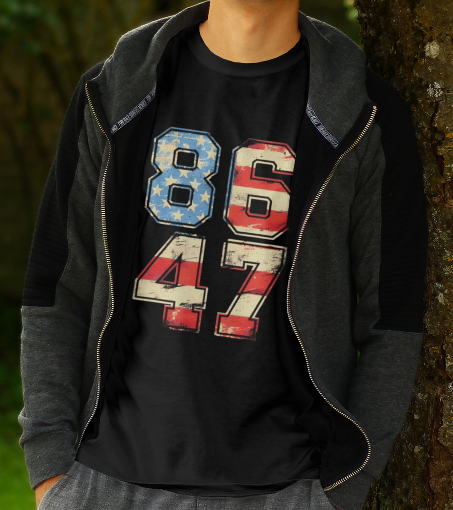 Anti ICE Subtle FDT Democrat 8647 American Flag Numbers T-Shirt