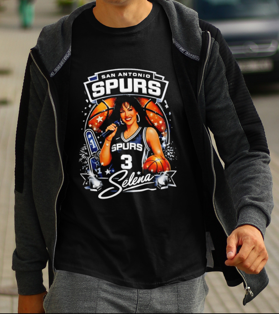 San Antonio Spurs Selena Basketball Number 3 Fan T-Shirt