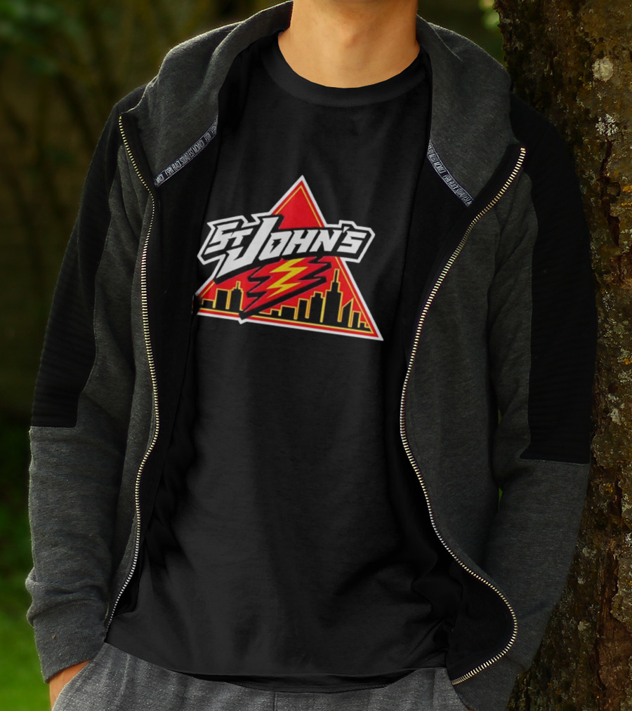 St John's City Skyline Triangle Lightning Bolt T-Shirt