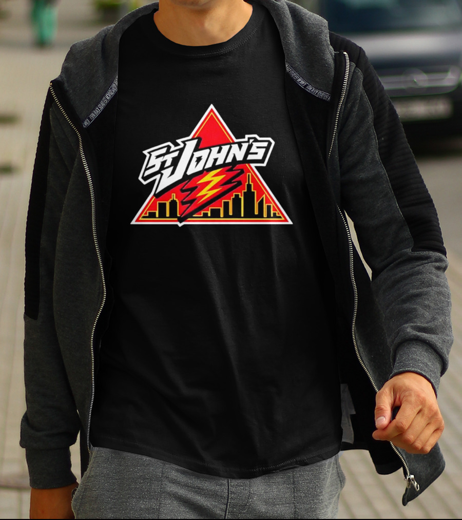St John's City Skyline Triangle Lightning Bolt T-Shirt