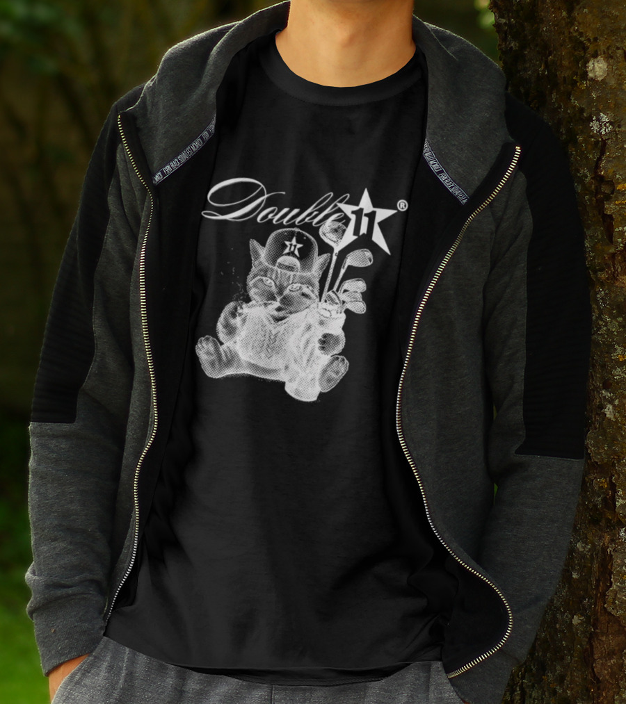 Double 11 Golfing Cat Star Golf Clubs Urban Streetwear 2026 Future T-Shirt