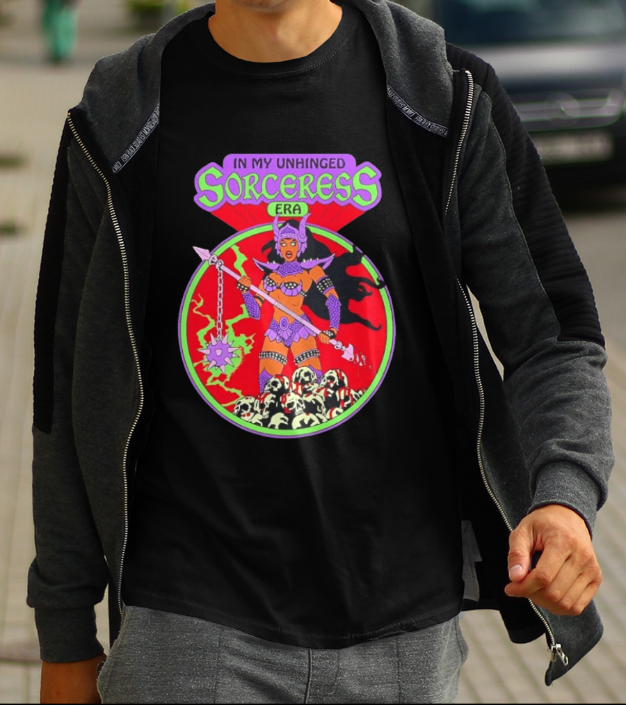 In My Unhinged Sorceress Era Warrior Witch Skulls T-Shirt