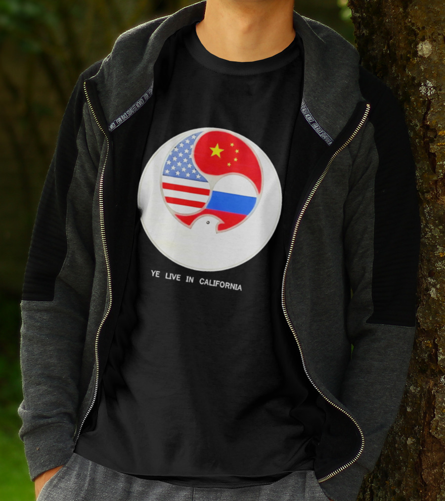 Ye Live US China Russia Flags New Global Order California T-Shirt