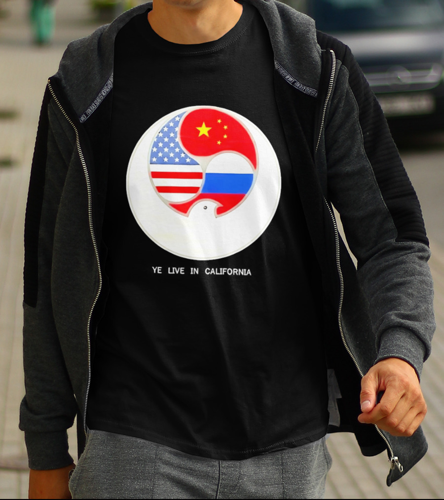 Ye Live US China Russia Flags New Global Order California T-Shirt