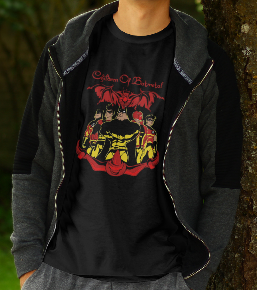 Children Of Batmetal Batman Robins Heavy Metal Characters Demonic Bat T-Shirt