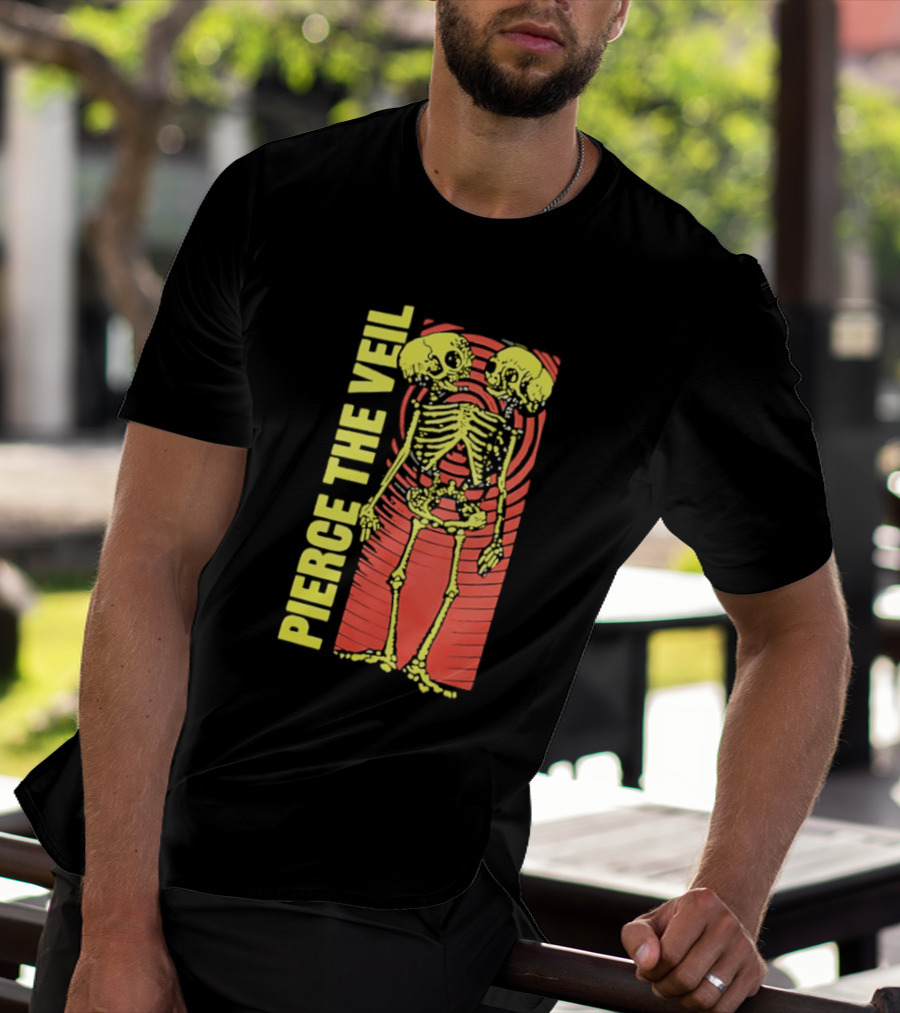 Pierce The Veil Two Headed Skeleton Red Target 2026 T-Shirt