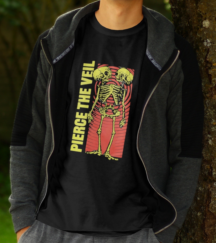 Pierce The Veil Two Headed Skeleton Red Target 2026 T-Shirt