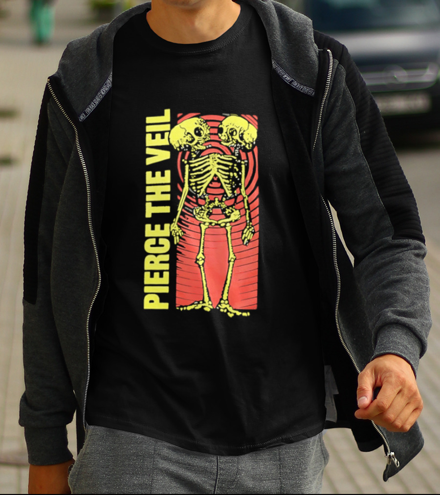 Pierce The Veil Two Headed Skeleton Red Target 2026 T-Shirt