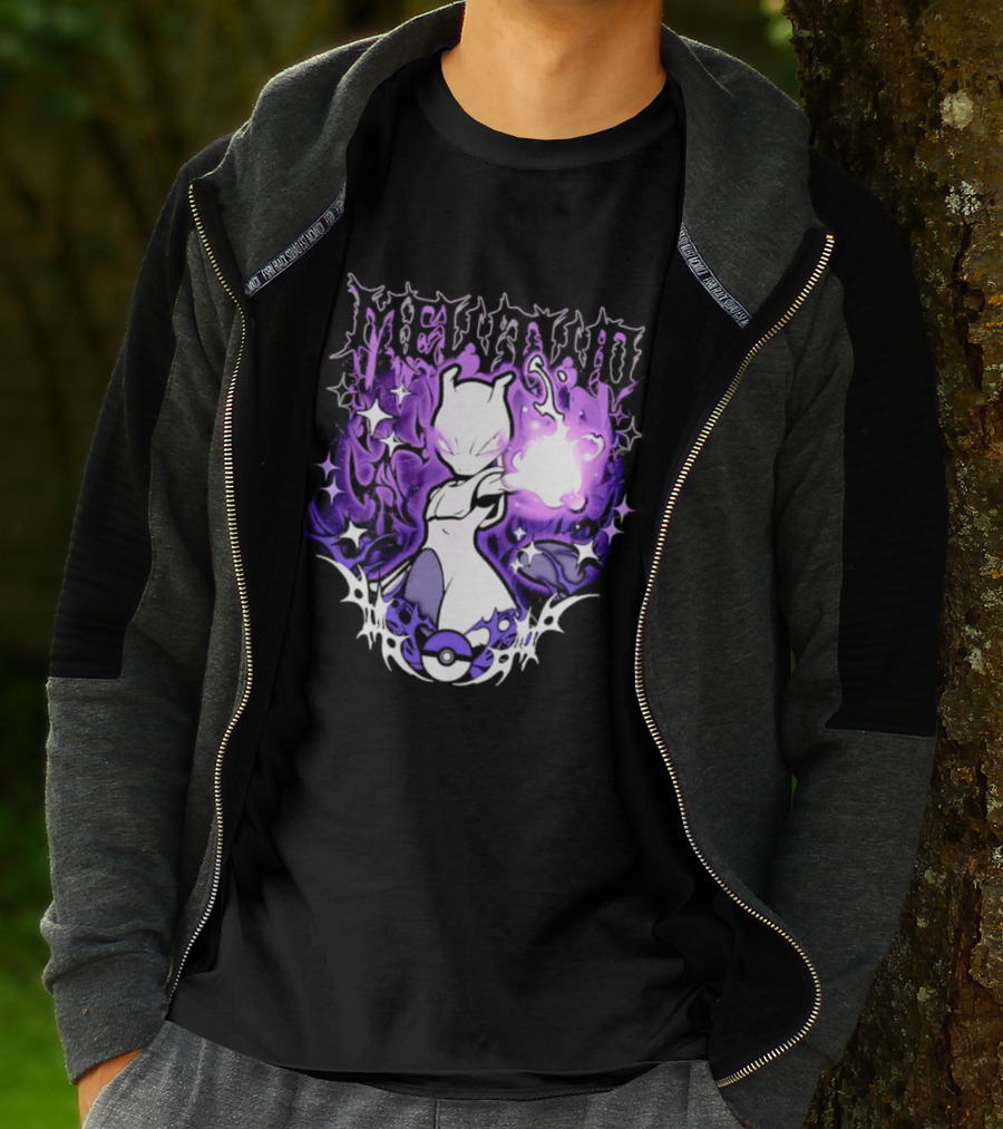 Gothic Mewtwo Psychic Legendary Pokemon T-Shirt
